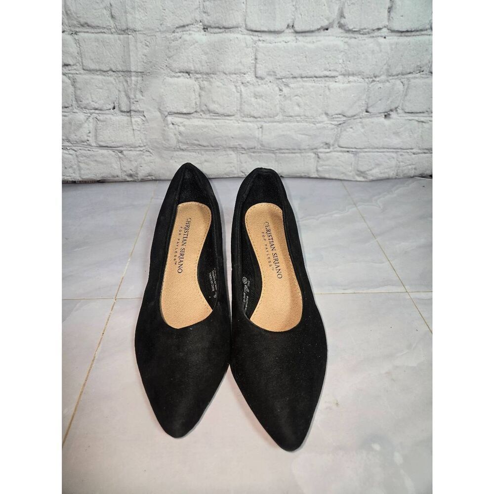 Christian Siriano Women's Size 5.5 Black Faux Suede Block Heel Shoe